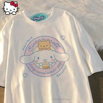 Sanrio Clothes, Korean Shirts, Women Summer Tops, Cute Streetwear, Clothes Y2k, Kitty Clothes, Cute Dress Outfits, Korean Casual Outfits, Trendy Streetwear