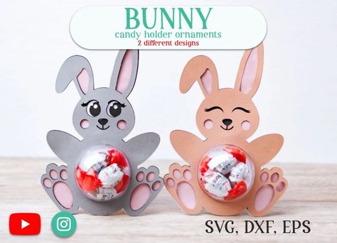 Easter Bunny candy holder, ornament gift SVG - BanettaDesigns - SVG designs, seamless digital paper, clipart Bunny Candy Holder, Easter Bunny Chocolate, Bunny Chocolate, Heart Shaped Valentines, Chocolate Easter Bunny, Bear Valentines, Candy Holder, Easter Candy, Valentine Treats