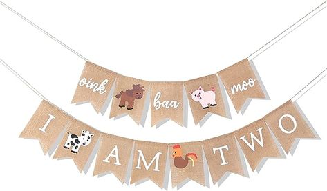 Amazon.com: Oink Baa Moo I am Two Banner - Farm Second Birthday, Burlap Birthday Banner, Farm 2nd Birthday, Farm Theme Birthday, Farm Animals Birthday : Toys & Games 2nd Birthday Farm Theme, Farm Second Birthday, Farm 2nd Birthday, Birthday Farm Theme, Farm Animals Birthday, Animal Theme Birthday, Farm Theme Birthday, Farm Animal Party, Farm Animals Theme