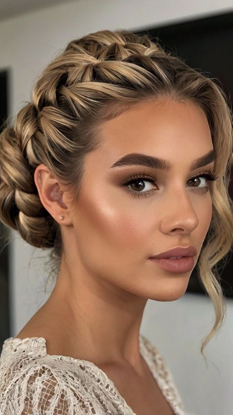 Best Makeovers for Braided Mohawk 🌸 Mohawk Aesthetic, Wedding Hairstyles Updo With Braid, Aesthetic Updo Hairstyles, Updo Hairstyles Braids, Updo Hairstyles With Braids, Dutch Braid Hairstyle, Updo For Medium Hair, Fishtail Braid Updo, Morning Before School