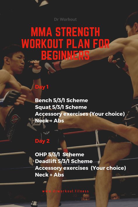 MMA Strength Workout Plan for Beginners Mma Workout Routine, Mma Training Workouts, Circut Training, Strength Workout Plan, Mma Motivation, Fighter Workout, Mma Videos, Strength Training For Beginners, Mma Workout