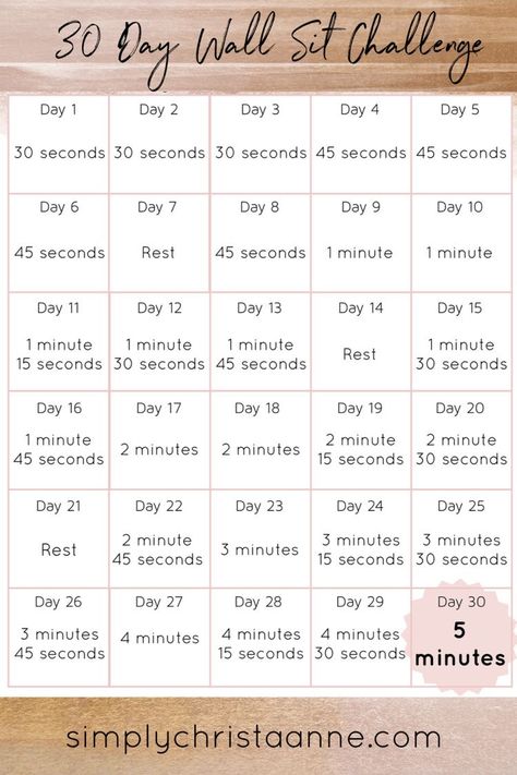 Wall Sit Challenge, 30 Day Challenge Fitness, Thigh Challenge, Wall Sit, Cozy Eclectic, Challenge Fitness, Workout Challenges, Room Bohemian, 30 Day Challenges