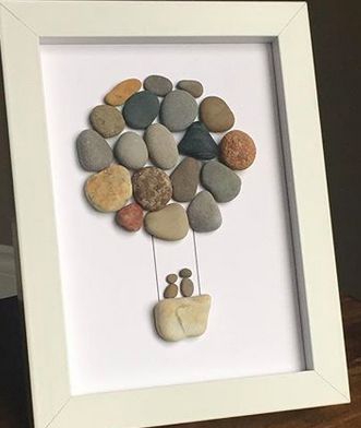 Easy Pebble Art Ideas, Framed Rock Art, Stone Art Ideas, Rock Crafts Diy, Drukarka 3d, Stone Pictures Pebble Art, Stone Wall Art, Diy Rock Art, Handmade Christmas Crafts