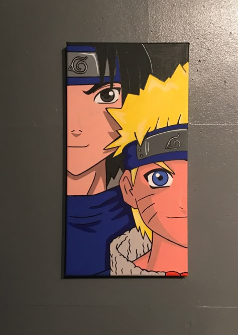 Naruto double canvas Naruto Drawings Painting, Naruto Cartoon Drawing, Demon Slayer Acrylic Painting, Naruto Painting Easy, Double Canvas Art, Naruto Painting Ideas, Naruto Painting Ideas On Canvas, Double Canvas Painting, Double Canvas Painting Ideas