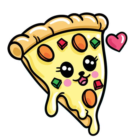 Kawaii Pizza Kawaii Food Art, Kawaii Pizza, Pizza Sticker, Bear Images, Fruits Images, Machining Projects, Kawaii Food, Clay Charms, Cute Panda