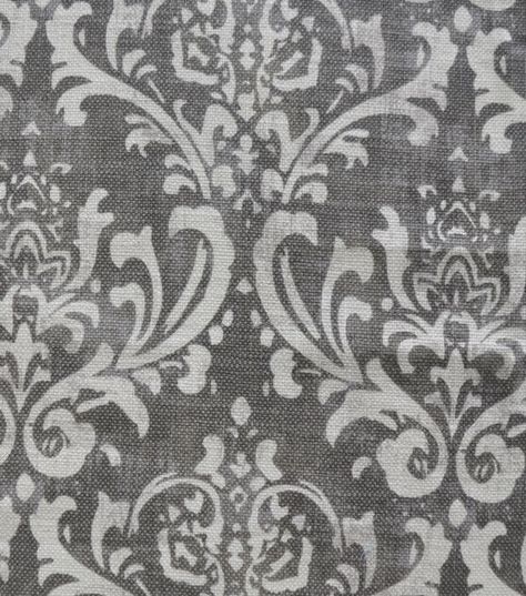 Damask Grey Cotton Linen Blend Fabric Grey And Yellow Living Room, Pet Day, Kids Fabric, Spring Fabric, Fabric Animals, Gray Fabric, Grey Prints, Gray Linen, Liberty Fabric