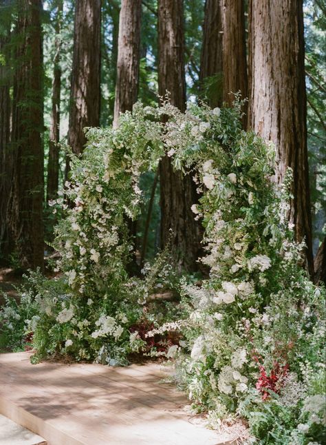 Fairytale Forest Wedding, Green And White Florals, Santa Lucia Preserve, Classic And Timeless Wedding, Kt Merry, White Wedding Arch, Fairytale Forest, Forest Theme Wedding, Nature Inspired Wedding