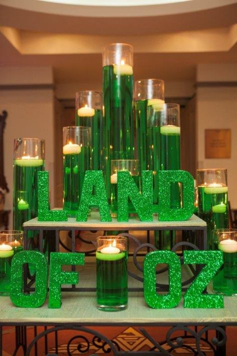 The Wiz Decorations Themed Parties, The Wiz Theme Party, Emerald City Theme Party, Wizard Of Oz Sweet 16 Emerald City, Emerald City Party Decorations, Emerald City Decorations, Wizard Of Oz Wedding Theme, Emerald City Bid Day, Wizard Of Oz Homecoming Theme