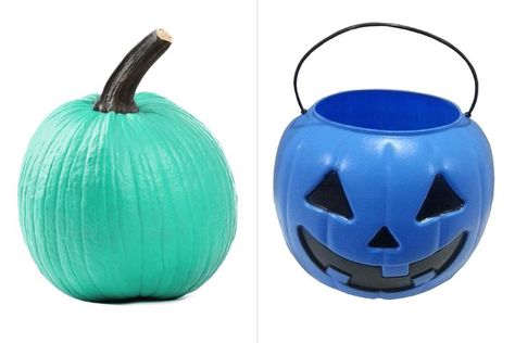 What Do Teal Pumpkins and Blue Buckets Mean for Trick-or-Treaters on Halloween? Colored Pumpkins, Teal Pumpkin, Tattoos For Black Skin, Subscription Gifts, Trunk Or Treat, Trick Or Treater, Teen Vogue, Celebrity Entertainment, Buckets