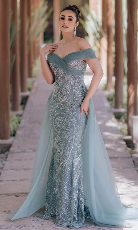 Terani Couture 232E1334 - Off Shoulder Overskirt Evening Gown Trend Dress2025, Sleeve Design For Gown, Mother Of The Quinceanera Dresses, Elegant Gowns Classy, Fancy Evening Gowns, Beadwork Dress, Farewell Dress, Classy Evening Gowns, Gown Off Shoulder