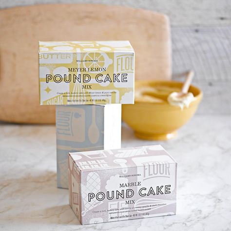 Williams Sonoma Pound Cake Mix, Vanilla Bean Beautiful Packaging Design, Baking Packaging, Cake Packaging, Bakery Packaging, Cool Packaging, Baking Mixes, Classic Desserts, Pretty Packaging, Picky Eater Recipes