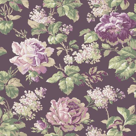 Purple Riverside Park Rose Floral Wallpaper (wayfair) Floral Wallpaper Aesthetic, Rose Floral Wallpaper, Patten Design, Wallpaper Store, Floral Wallpapers, Wallpaper Stores, York Wallpaper, Riverside Park, Park Rosé