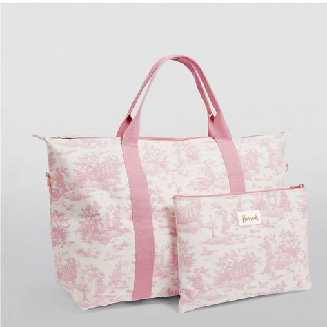 Pink Weekender Bag, Brand New Bag Sleepover Bag, Toile Pattern, Pink Tote Bag, Toile Fabric, Willow Pattern, Pink Tote Bags, Pink Girly Things, Pretty Bags, Birthday Wishlist