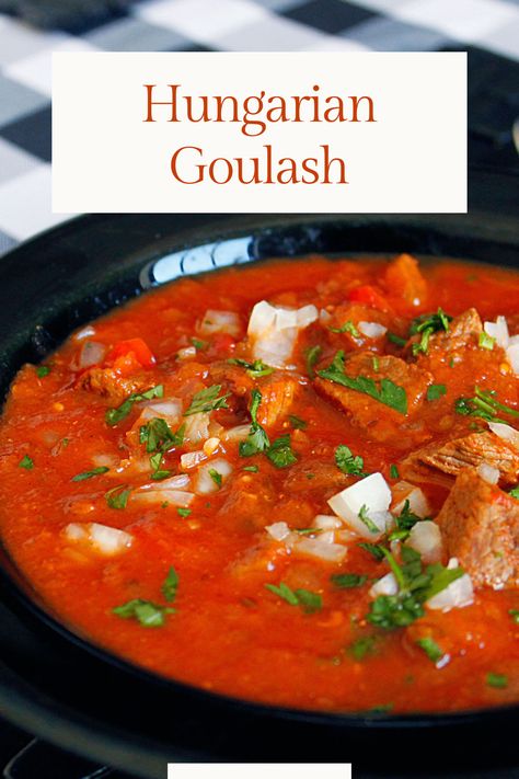 Hungarian Goulash South African Bobotie Recipe, Savory Beef Stew, Black Pepper Beef, Hungarian Goulash, Hearty Beef Stew, Gluten Free Potatoes, Goulash Recipes, Beef Chuck, Tender Beef