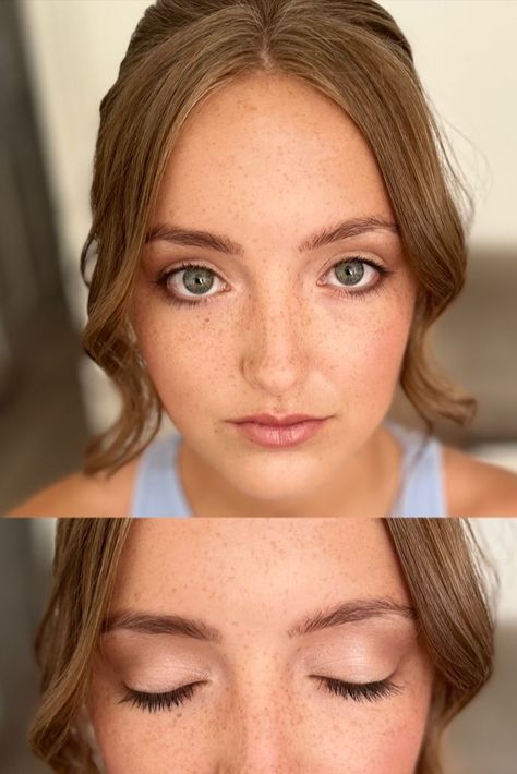 Natural Makeup Freckles Green Eyes, Bridesmaid Makeup Freckles, Bridal Makeup With Freckles, Bridal Makeup For Freckles, Natural Makeup With Freckles, Natural Makeup For Freckled Skin, Wedding Makeup For Freckled Skin, Natural Wedding Makeup Freckles, Bridal Makeup Freckles