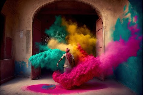 Holi Dance Video, Holi Photo Ideas, Holi Creatives, Indian Color Festival, Holi Creative, Holi Photography, Holi Dance, Holi Painting, Holi 2024