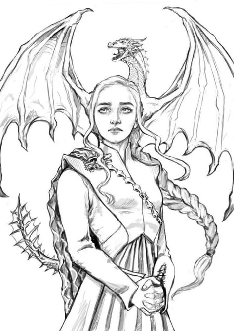 Mother Of Dragons Art, Daenerys Drawing, Daenerys Targaryen Drawing, Game Of Thrones Drawings, Dessin Game Of Thrones, Game Of Thrones Artwork, Got Art, Game Of Thrones Dragons, Got Dragons