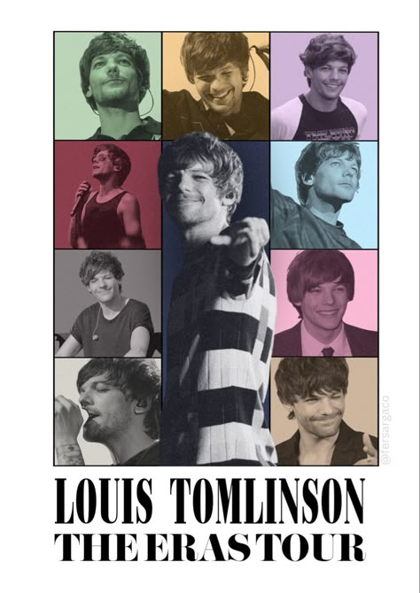 louis tomlinson the eras tour poster Louis Tomlinson Prints, Louis Tomlinson Collage, Louis Tomlinson Concert Outfit Ideas, 1d Posters, Louis Tomlinson Poster, The Eras Tour Poster, Eras Tour Poster, Collage Book, Tour Poster