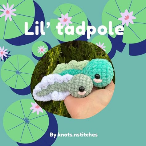 Crochet Tadpole, Turtle Duck Crochet Pattern Free, Crochet Frog Pattern Free No Sew, No Sew Crochet Frog, No See Crochet Patterns, Frog Sewing Pattern Free, Crochet Little Animals, Free Frog Crochet Pattern, Written Crochet Patterns Free