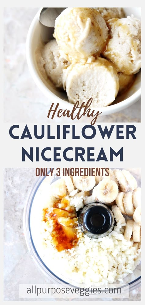 cauliflower and honey nicecream Cauliflower Ice Cream Recipe, Cauliflower Dessert Recipes, Low Calorie Vegan Ice Cream, Diy Healthy Ice Cream, Banana Ice Cream Healthy 3 Ingredients, Healthy Nice Cream, Vegan Frozen Dessert, Paleo Ice Cream, Honey Ice Cream