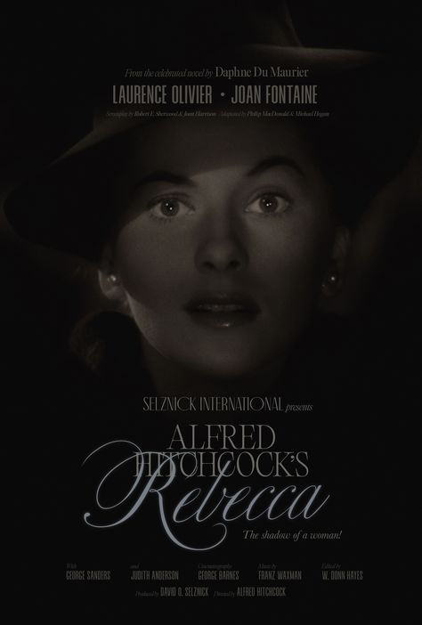 «Aren’t we happy? Terribly happy?» ✨ Tribute poster for the lavishing, elegant gothic romance by Alfred Hitchcock: “Rebecca” Rebecca 1940, Phoenix Poster, Tribute Poster, 1940s Movies, Daphne Du Maurier, Alfred Hitchcock Movies, Hitchcock Film, Great Movies To Watch, Gothic Romance