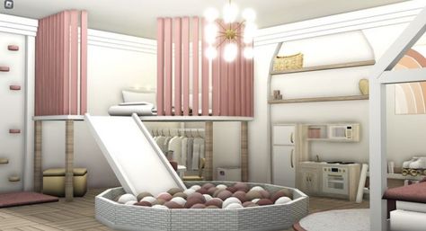 Bloxburg Mood Room Ideas, Bloxburg Costume Furniture, Bloxburg Large Bedroom Ideas, Twins Room Bloxburg, Girl Room Ideas Bloxburg, Bloxburg Play House, Bloxburg Loft Room Ideas, 3x3 Bloxburg Office, Rooms To Have In Your Bloxburg House