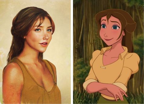 17 Disney Princesses Beautifully Transformed Into Human Versions of Themselves Tarzan And Jane Costumes, Princesses In Real Life, Disney Characters As Humans, Real Life Disney Characters, Disney Princes, Beauty Stuff, Tarzan, Disney Princesses, Prince And Princess