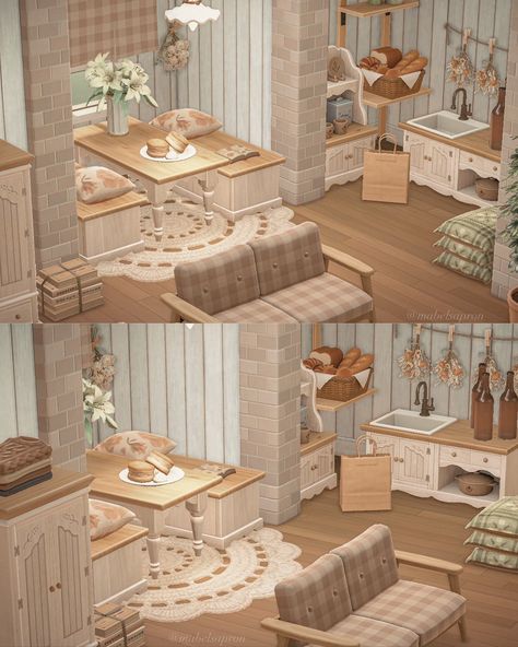 Acnh Island Inspo Cottagecore, Kitchen Ideas Animal Crossing, Acnh Dlc Ideas, Acnh Cottagecore Kitchen, Paradise Planning Acnh, Acnh Paradise Planning, Acnh Paradise Planning Ideas, Acnh House Interior Ideas, Acnh Kitchen Ideas