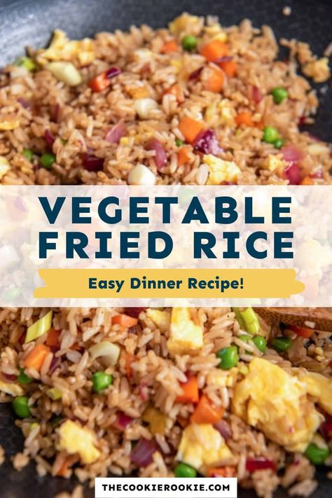 Cheesy Vegetable Rice, Leftover Vegetable Recipes, Vegetable Fried Rice Recipe Easy, Fried Rice Side Dish, Leftover Rice Ideas, Veg Fried Rice Recipe, Veggies And Rice, Vegetable Fried Rice Recipe, Rice Dishes Recipes