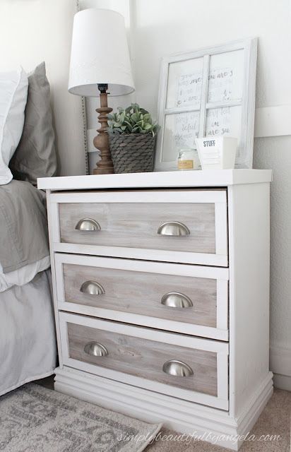 Hamptons Apartment, Rast Makeover, Ikea Rast Makeover, Minwax Provincial, Ikea Nightstand, Bed Furniture Set, Provincial Stain, Grey Bedroom Furniture, Bedroom Furniture Makeover