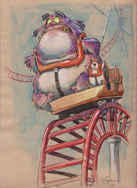 Danny Beck Rollercoaster Drawing, Rollercoaster Illustration, Roller Coaster Park, Roller Coaster Drawing, Art Sketches Doodles, Sketch Books, Sketch Inspiration, Ap Art, Animal Cards