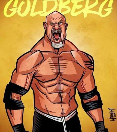 Goldberg Wwe Wallpaper, Cartoon Art Wallpaper, Wwe Goldberg, Wwe Cartoon, Wwe 2023, Goldberg Wwe, Bill Goldberg, Wwe Art, Wrestling Posters