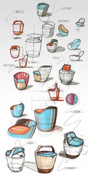 Modern Furniture, Bounce Chair Design by Pedro Gomes Furniture Design Sketches, Graphisches Design, Industrial Design Sketch, Design Presentation, Portfolio Inspiration, Sketch Inspiration, Apple Logo, Creative Advertising, Design Product