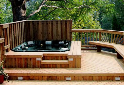 Create Best Spa Day at Home with These 24 Relaxing Hot Tub Design Ideas ~ Matchness.com Hot Tub Deck Design, Soft Tub, Hot Tub Pergola, Tub Deck, Deck Remodel, Tub Design, Hot Tub Patio, Hot Tub Designs, Hot Tub Deck