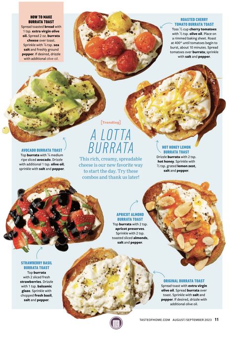 Burrata Toast, Burrata Recipe, Tomatoes On Toast, Roasted Cherry, Toast Toppings, Recipes Appetizers And Snacks, Toast Recipes, Best Appetizers, Food Prep