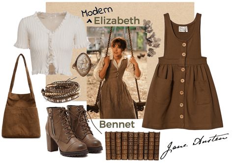 Modern Elizabeth Bennet Outfit | ShopLook Elizabeth Bennet Outfit Ideas, Elizabeth Bennett Inspired Outfits, Elizabeth Bennet Inspired Outfit, Jane Austen Outfit Style, Elizabeth Bennet Cosplay, Jane Austen Outfits Modern, Elizabeth Bennett Costume, Modern Elizabeth Bennet Outfit, Regency Inspired Fashion Modern