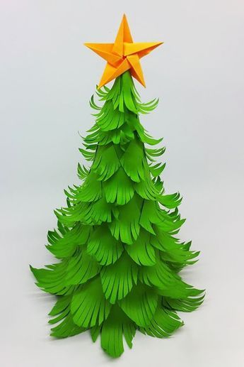 Beautiful 3D Paper Christmas Tree - how to make a 3D paper xmas tree DIY Tutorial. How to make an easy and beautiful Christmas tree at home with paper. #Christmas #DIY #Tree Paper Cutout Christmas Tree, 3d Xmas Tree, 3d Christmas Tree Door Decoration, 3d Paper Tree Craft, Paper Christmas Tree Template, How To Make A Christmas Tree With Paper, How To Make A Paper Christmas Tree, How To Make Paper Christmas Trees, 3d Christmas Tree Craft