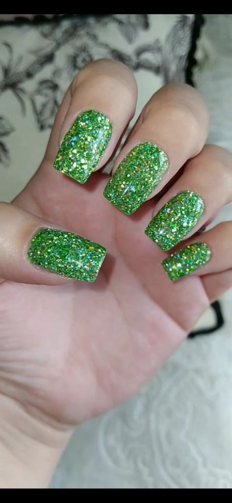 Green Nails Dip Powder, Green Dip Powder Nails, Glitter Dip Powder Nails, Neon Green Dip Powder Nails, Nugenesis Green Dipping Powder, Lime Green Glitter Nails, Green Glitter Dip Powder Nails, Green Dip, Green Dips