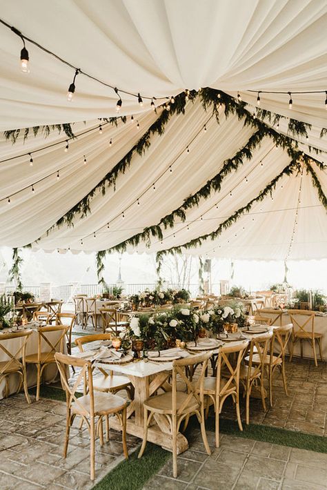 Wedding Tent Ideas For A Stunning Reception ❤ See more: http://www.weddingforward.com/wedding-tent/ #weddingforward #bride #bridal #wedding Rustic Winter Wedding, Tent Decorations, Wedding Tent, Outdoor Wedding Decorations, Marquee Wedding, Salou, Wedding Chicks, Tent Wedding, Greenery Wedding