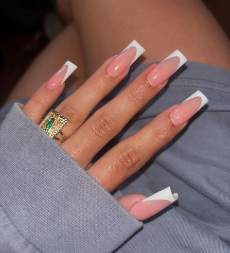 client’s pov 📸🎀💗 - COULDDD NEVERRR HATE FRENCH TIPS 😍😍😍 - - - #explorepage #nails #frenchtipnails #baddienails✨💕💎 #classicfrench #classynails #nailsofinstagram Medium Coffin French Tip Nails, Sharp French Tip Nails, Deep French Tip Nails, Deep French Nails, Tip Nails, Coffin Nails Long, French Tips, Classy Nails, French Tip Nails