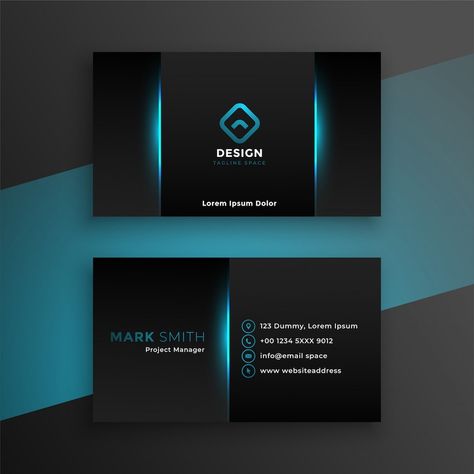 Free Vector | Abstract black business card with blue shade White Business Card Design, Business Card Design Black, Elegant Business Cards Design, Yellow Business Card, Visit Card, Business Cards Layout, Blue Business Card, Graphic Design Business Card, Premium Business Cards