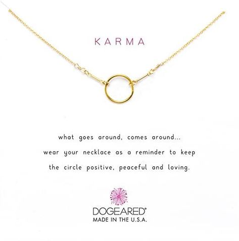 Dogeared Karma Necklace 16 inch5 mm Natural Round Emerald Stud Earrings Set in 14k White Gold Sand Dollar Necklace, Karma Necklace, Horseshoe Pendant, Horseshoe Necklace, Large Pendant Necklace, Stacked Necklaces, Chic Necklace, Wear Necklaces, Dainty Gold Necklace