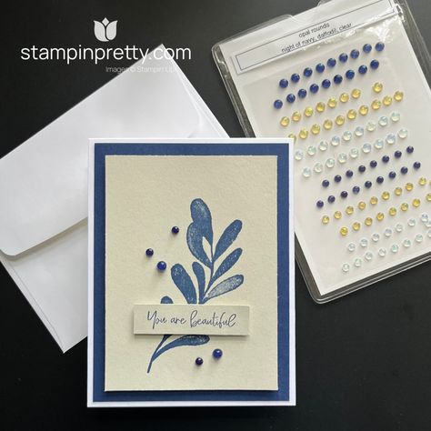 Quick & Chic You Are Beautiful Card Simple Backdrop, Card Sketches Templates, Mary Fish, Birthday Card Sayings, Stampin Pretty, Easy Backdrops, Creative Card, Leaf Cards, Leaf Images