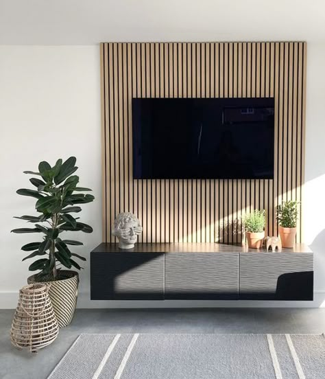 Feature Wall Living Room, Tv Wall Design, Home Design Living Room, Living Room Tv Wall, Decor Home Living Room, Living Room Inspo, A Living Room, Lounge Room, Living Room Tv