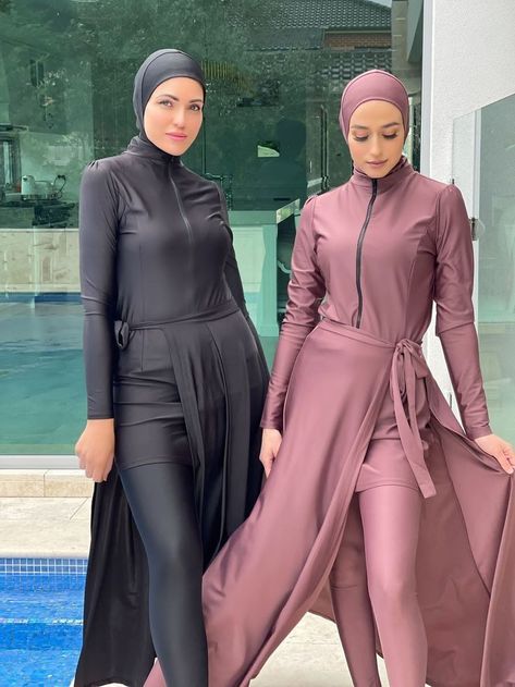 Clothes For Veiled Women, Abaya Business, 2023 Swimwear, Islamic Swimwear, Islamic Clothing Abayas, Burkini Swimsuit, Swim Costume, Family Swimwear, Muslim Swimwear