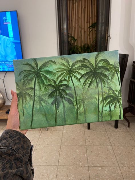 Safari Painting Easy, Jungle Canvas Painting, Jungle Theme Painting, Jungle Painting Acrylic Easy, Jungle Painting Easy, Jungle Acrylic Painting, Painting Aesthetic Nature, Jungle Painting Acrylic, Rainforest Painting