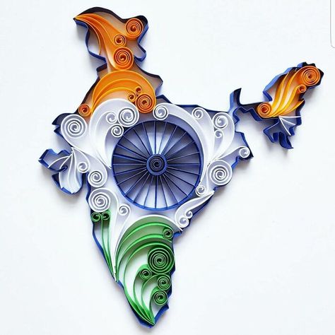 Quilling Paper Art By Paperliciousbg Independence Day Wallpaper, Independence Day Drawing, Happy Independence Day Images, Indian Flag Images, Indian Flag Wallpaper, Flag Crafts, Indian Independence Day, Independence Day Images, Independance Day