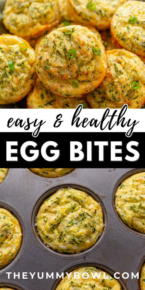 Get ready to enjoy a healthy egg breakfast from The Yummy Bowl. This recipe is an easy zucchini Egg Bite breakfast! Perfect for any time of day or as a convenient grab-and-go breakfast option. This recipe is freezer-friendly, allowing for easy reheating whenever you need a quick snack or breakfast. Zucchini Egg Bites, Healthy Egg Bites, Weight Watchers Zucchini, Zucchini Egg, Thanksgiving Veggies, Zucchini Breakfast, Egg Muffins Healthy, Egg Muffins Recipe, Zucchini Bites