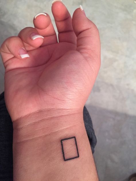 Music Box Tattoo, 1975 Tattoos, 1975 Tattoo, Box Tattoo, Square Tattoo, Meaningful Wrist Tattoos, Diy Tattoo Permanent, Tiny Tats, Wrist Tattoo Ideas