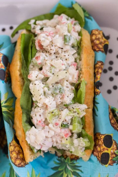 A Keto Lobster Roll but with Crab (because I couldn't find lobster) | The Hungry Elephant Keto Lobster Roll, Low Carb Lobster Roll, Keto Lobster, Keto Savory, Prepping Ideas, Frozen Lobster, Crab Rolls, Keto Chicken Salad, Keto Diet Snacks